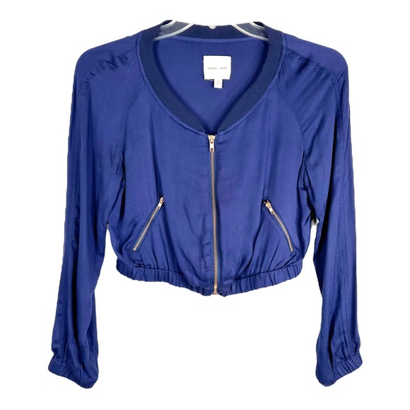 Silence Noise Medium Jacket Blue Cropped Long Sleeve Full Zip Pockets 1449‎ - Picture 8 of 8